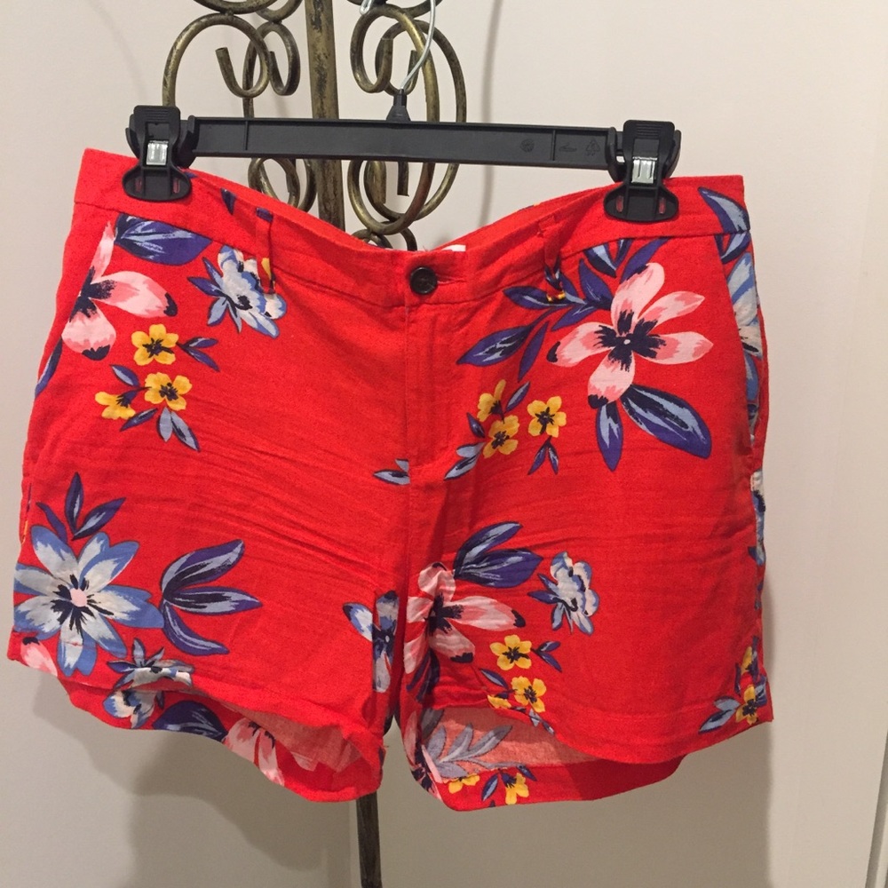 Red Floral Print Old Navy Shorts